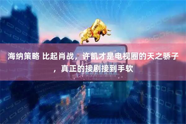 海纳策略 比起肖战，许凯才是电视圈的天之骄子，真正的接剧接到手软