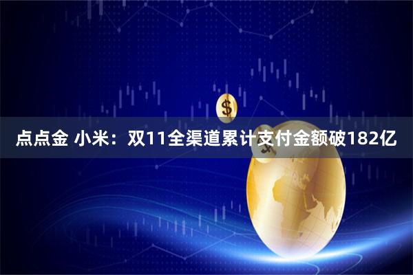 点点金 小米：双11全渠道累计支付金额破182亿