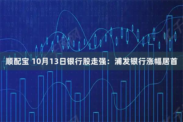 顺配宝 10月13日银行股走强：浦发银行涨幅居首